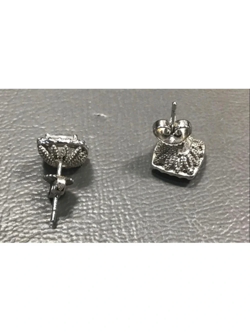 EUC Tacori 925 Sterling Silver Cubic Zirconia Halo Stud Earrings